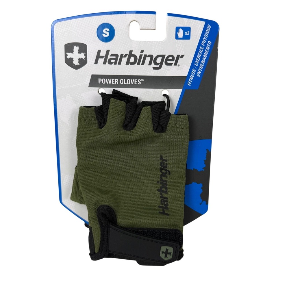 Harbinger Power Gloves Mens Size Small Green Weightlifting‎ Gym Workout Padded